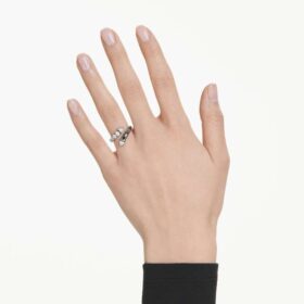 Sublima öppen ring med blandade slipningar, vit, ruteniumpläterad