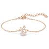 Svanarmband med blandade slipningar, svan, vitt, roséguldpläterat