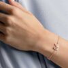Svanarmband Svan, rosa, roséguldpläterat