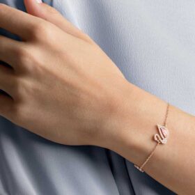 Svanarmband Svan, rosa, roséguldpläterat