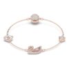 Svanarmband Svan, rosa, roséguldpläterat