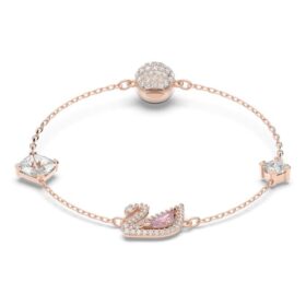 Svanarmband Svan, rosa, roséguldpläterat