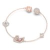 Svanarmband Svan, rosa, roséguldpläterat