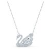 Svanhalsband Dancing Swan, vitt, rodiumpläterat