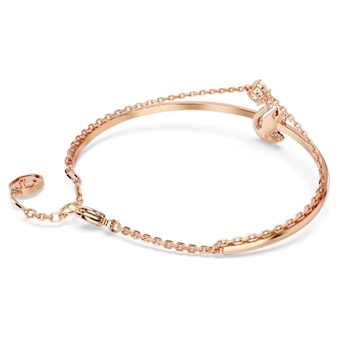 Swan-armband, svart, roséguldpläterat Swan-armband, svart, roséguldpläterat