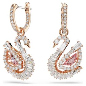 Swan Drop-örhängen Pavé, Svan, Rosa Swan Drop-örhängen Pavé, Svan, Rosa