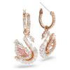 Swan Drop-örhängen Pavé, Svan, Rosa Swan Drop-örhängen Pavé, Svan, Rosa
