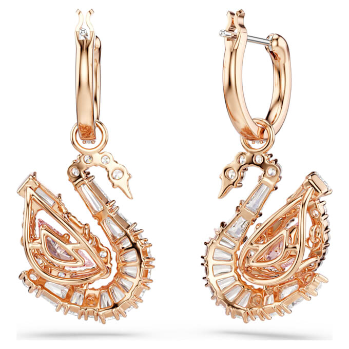 Swan Drop-örhängen Pavé, Svan, Rosa Swan Drop-örhängen Pavé, Svan, Rosa