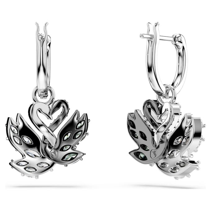 Swan Drop-örhängen, svan, svart, blandad metallfinish Swan Drop-örhängen, svan, svart, blandad metallfinish