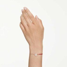Symbolica-armband med kristallpärla, pavé, hästsko, vitt, roséguldpläterat