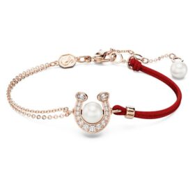 Symbolica-armband med kristallpärla, pavé, hästsko, vitt, roséguldpläterat