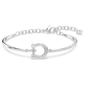 Symbolica-armband Pavé, hästsko, vitt, rodiumpläterat