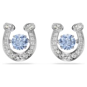 Symbolica örhängen med rund slipning, pavé, hästsko, blå, rodiumpläterade Symbolica örhängen med rund slipning, pavé, hästsko, blå, rodiumpläterade