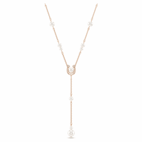Symbolica Y-halsband med kristallpärlor, pavé, hästsko, vitt, roséguldpläterat Symbolica Y-halsband med kristallpärlor, pavé, hästsko, vitt, roséguldpläterat