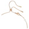 Symbolica Y-halsband med kristallpärlor, pavé, hästsko, vitt, roséguldpläterat