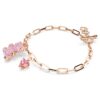 Teddy-armband med björn, rosa, roséguldpläterat