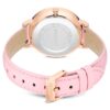 Teddy-klocka, tillverkad i Schweiz, läderarmband, rosa, roséguldtonad yta