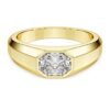 Åttkantig ring med laboratorieframställda diamanter, totalt 1,0 karat, åttkantig form, 14K gult guld