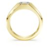 Åttkantig ring med laboratorieframställda diamanter, totalt 1,0 karat, åttkantig form, 14K gult guld