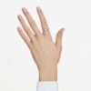 Åttkantig ring med laboratorieframställda diamanter, totalt 1,0 karat, åttkantig form, 14K vitguld