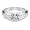 Åttkantig ring med laboratorieframställda diamanter, totalt 1,0 karat, åttkantig form, 14K vitguld