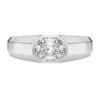 Åttkantig ring med laboratorieframställda diamanter, totalt 1,0 karat, åttkantig form, 14K vitguld
