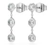 Åttkantiga droppörhängen med laboratorieframställda diamanter, totalt 0,6 karat, rund form, sterlingsilver