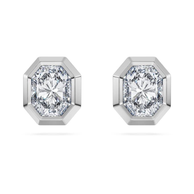 Åttkantiga örhängen med laboratorieframställda diamanter, totalt 1,0 karat, åttkantig form, 14K vitguld Åttkantiga örhängen med laboratorieframställda diamanter, totalt 1,0 karat, åttkantig form, 14K vitguld