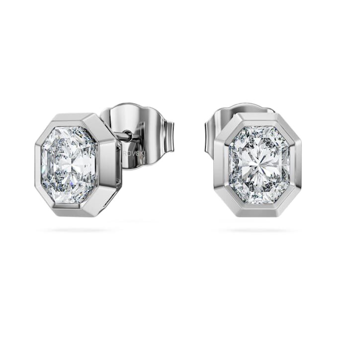 Åttkantiga örhängen med laboratorieframställda diamanter, totalt 1,0 karat, åttkantig form, 14K vitguld Åttkantiga örhängen med laboratorieframställda diamanter, totalt 1,0 karat, åttkantig form, 14K vitguld