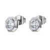 Åttkantiga örhängen med laboratorieframställda diamanter, totalt 1,0 karat, åttkantig form, 14K vitguld Åttkantiga örhängen med laboratorieframställda diamanter, totalt 1,0 karat, åttkantig form, 14K vitguld