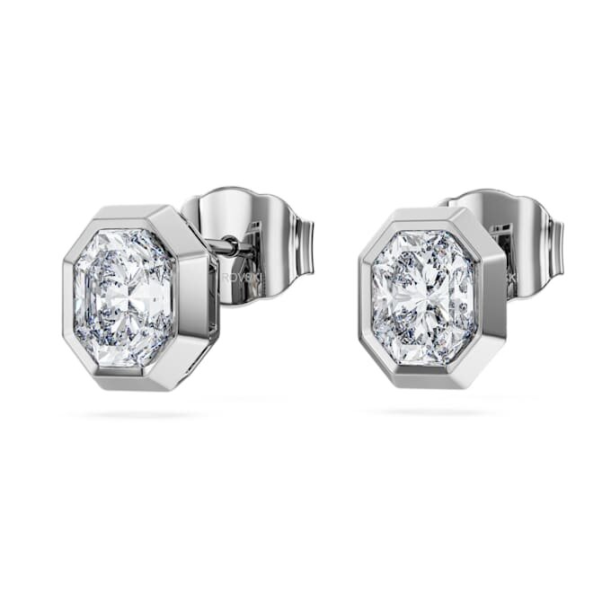 Åttkantiga örhängen med laboratorieframställda diamanter, totalt 1,0 karat, åttkantig form, 14K vitguld Åttkantiga örhängen med laboratorieframställda diamanter, totalt 1,0 karat, åttkantig form, 14K vitguld