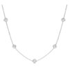 Åttkantigt halsband med laboratorieframställda diamanter, totalt 0,7 karat, rund form, sterlingsilver