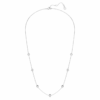 Åttkantigt halsband med laboratorieframställda diamanter, totalt 0,7 karat, rund form, sterlingsilver
