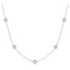 Åttkantigt halsband med laboratorieframställda diamanter, totalt 0,7 karat, rund form, sterlingsilver