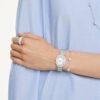 Una Angelic-armband med rundslipade, dubbelsidiga motiv, vitt, rodiumpläterat