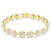 Una Angelic-armband, rundslipade, pavé, medium, vitt, guldpläterat Una Angelic-armband, rundslipade, pavé, medium, vitt, guldpläterat
