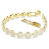 Una Angelic-armband, rundslipade, pavé, medium, vitt, guldpläterat Una Angelic-armband, rundslipade, pavé, medium, vitt, guldpläterat