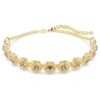 Una Angelic Choker, rundslipad, karamellfärgad, guldpläterad