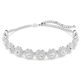 Una Angelic Choker Vit, rodiumpläterad