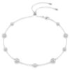 Una Angelic-halsband med rundslipade, dubbelsidiga motiv, vitt, rodiumpläterat