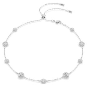 Una Angelic-halsband med rundslipade, dubbelsidiga motiv, vitt, rodiumpläterat Una Angelic-halsband med rundslipade, dubbelsidiga motiv, vitt, rodiumpläterat