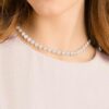 Una Angelic-halsband, rund slipning, medium, vitt, roséguldpläterat