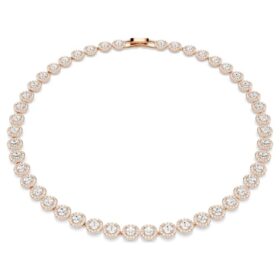 Una Angelic-halsband, rund slipning, medium, vitt, roséguldpläterat Una Angelic-halsband, rund slipning, medium, vitt, roséguldpläterat