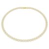 Una Angelic-halsband, rundslipad, liten, vit, guldpläterad