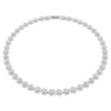 Una Angelic-halsband, rundslipad, medium, vit, rodiumpläterat
