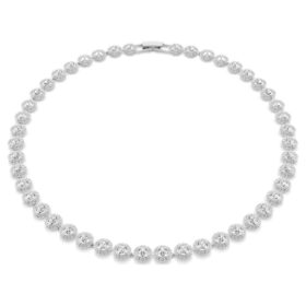 Una Angelic-halsband, rundslipad, medium, vit, rodiumpläterat Una Angelic-halsband, rundslipad, medium, vit, rodiumpläterat
