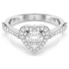 Una Angelic-ring med blandade slipningar, hjärta, vit, rodiumpläterad Una Angelic-ring med blandade slipningar, hjärta, vit, rodiumpläterad