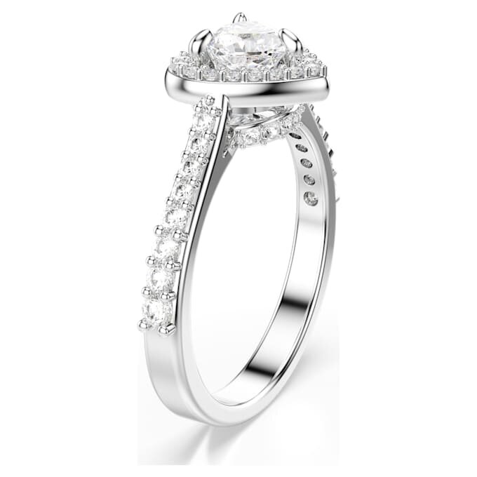 Una Angelic-ring med blandade slipningar, hjärta, vit, rodiumpläterad Una Angelic-ring med blandade slipningar, hjärta, vit, rodiumpläterad