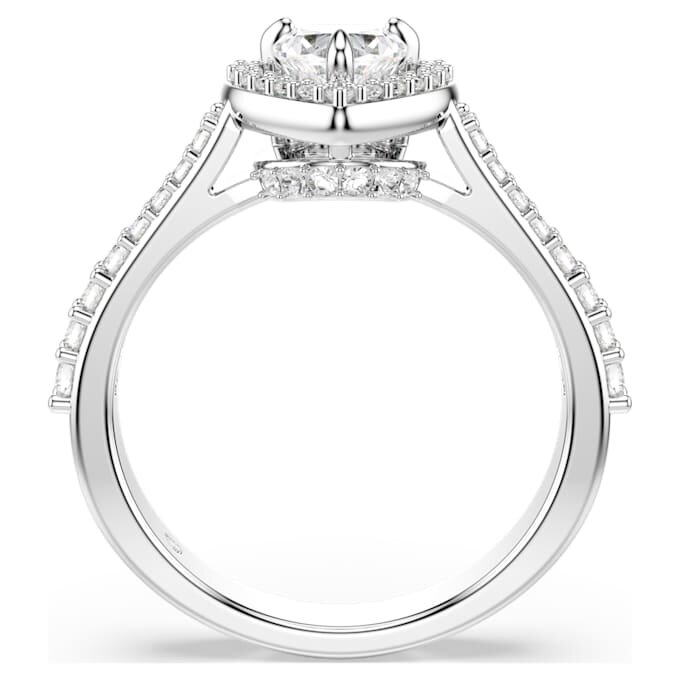Una Angelic-ring med blandade slipningar, hjärta, vit, rodiumpläterad Una Angelic-ring med blandade slipningar, hjärta, vit, rodiumpläterad