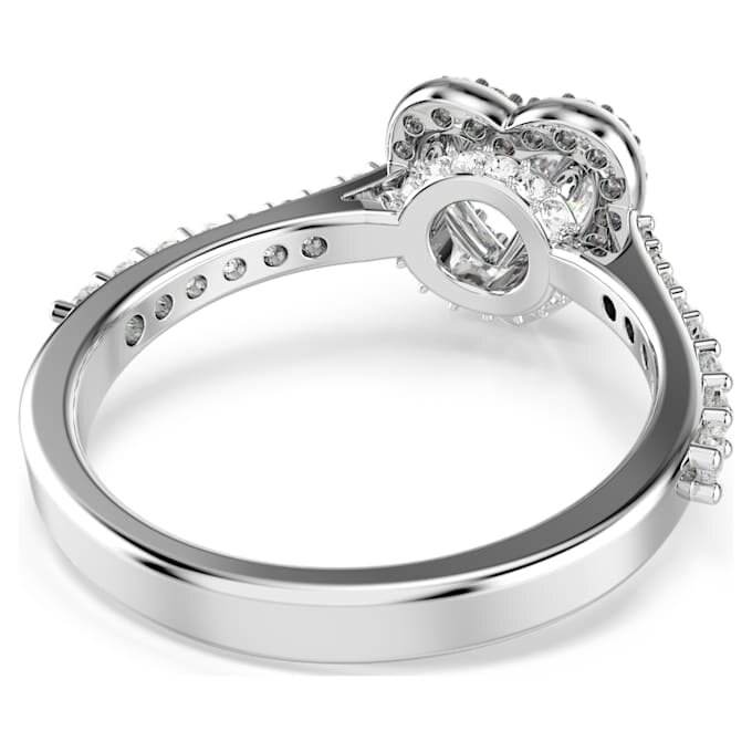Una Angelic-ring med blandade slipningar, hjärta, vit, rodiumpläterad Una Angelic-ring med blandade slipningar, hjärta, vit, rodiumpläterad